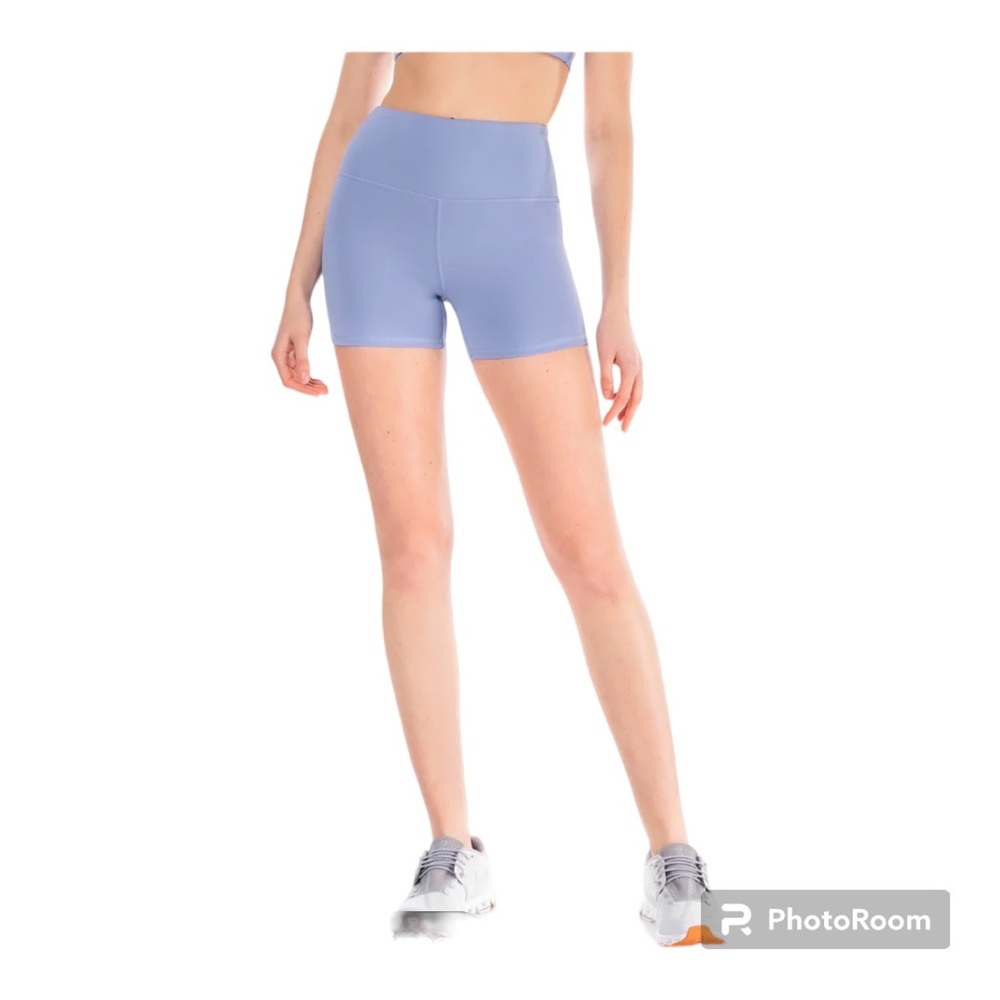 KYODAN Be Well 3” Biker Shorts Seamless Ultra High Rise Iris Flower Blue Sz M